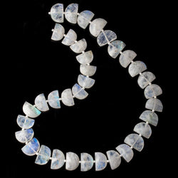 14x9-16x9mm Rainbow Moonstone faceted Half Moon beads 15.5 inch 36 pieces AA (ONLINE ORDER ONLY)