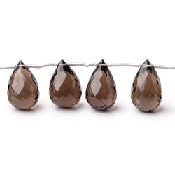 14x9-17x10mm Smoky Quartz Faceted Tear Drop Beads 7.5 inch 14 pieces (ONLINE ORDER ONLY)