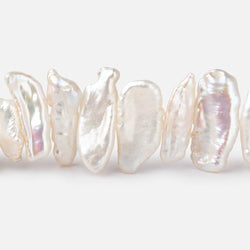 14x9-19x10mm Rosé White Biwa Freshwater Pearls 16 inch 34 pieces (ONLINE ORDER ONLY)