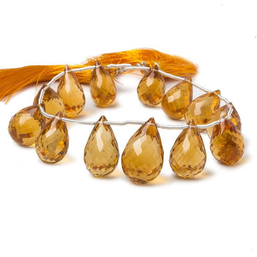 14x9 -19x12mm Madeira Citrine Faceted Tear Drop Beads 7 inch  13 pieces (ONLINE ORDER ONLY)