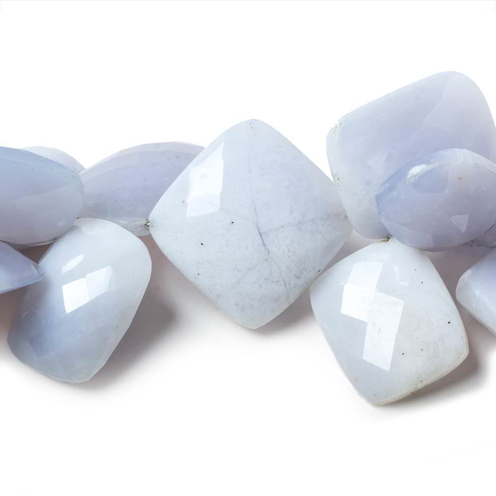14x9-20x23mm Blue Turkish Chalcedony Beads Faceted Fancy Cut 7.5 inch 30 pcs (ONLINE ORDER ONLY)