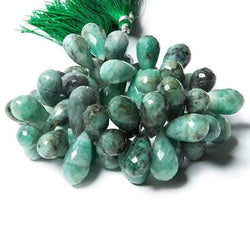 14x9-20x9mm Brazilian Emerald faceted tear drop Beads 7.5 inch 56 pieces (ONLINE ORDER ONLY)