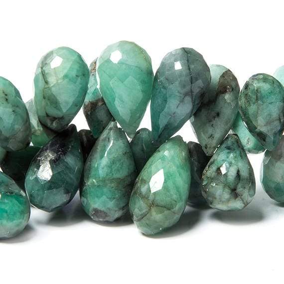 14x9-20x9mm Brazilian Emerald faceted tear drop Beads 7.5 inch 56 pieces (ONLINE ORDER ONLY)