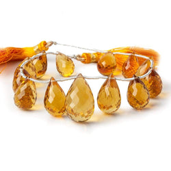 14x9-22x13mm Madeira Citrine Faceted Tear Drop Beads 8 inch 13 beads (ONLINE ORDER ONLY)