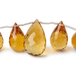 14x9-22x13mm Madeira Citrine Faceted Tear Drop Beads 8 inch 13 beads (ONLINE ORDER ONLY)