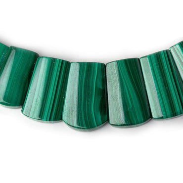 14x9-23x15mm Malachite double drilled plain fancy shape collar 33 beads (ONLINE ORDER ONLY)