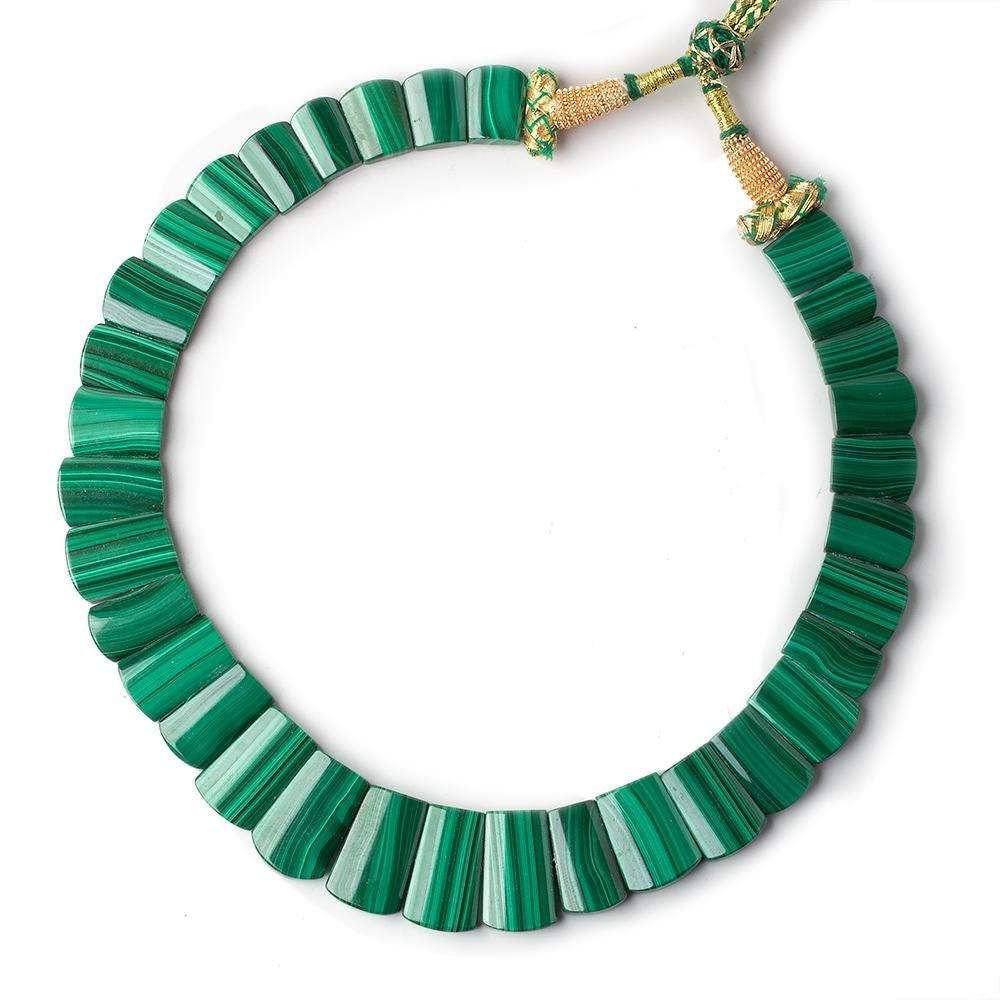 14x9-23x15mm Malachite double drilled plain fancy shape collar 33 beads (ONLINE ORDER ONLY)