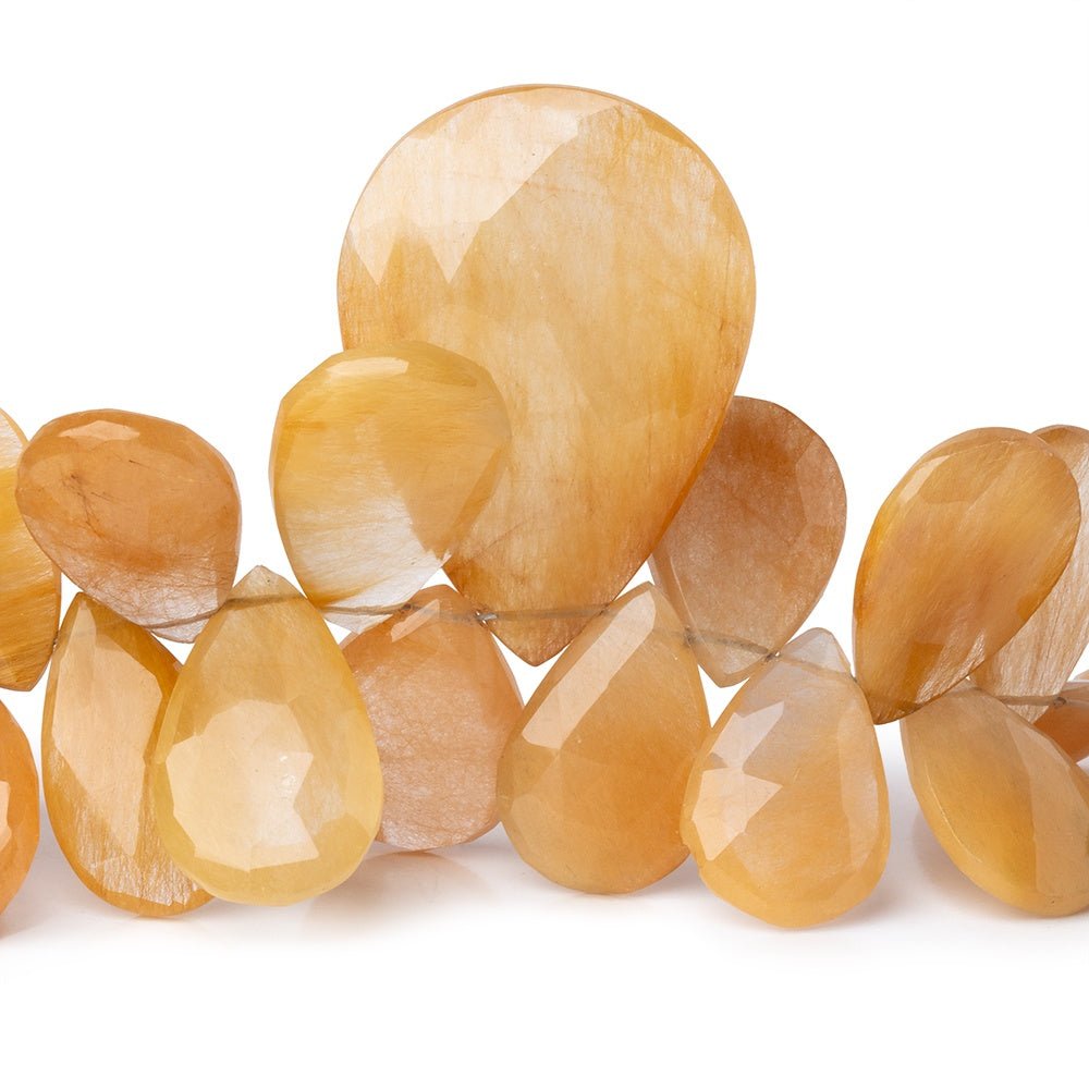 14x9-33x24mm Butterscotch Rutilated Quartz Faceted Pears 8 inch 43 Beads (ONLINE ORDER ONLY)