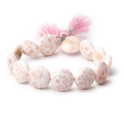 15-15.5mm Natrolite Plain Coin Beads 7.5 inch 13 pieces (ONLINE ORDER ONLY)
