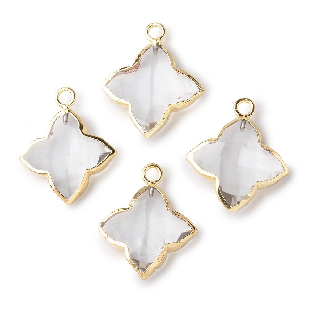 15-16mm Gold Leafed Crystal Quartz 4 Pointed Star Focal Pendant 1 piece (ONLINE ORDER ONLY)