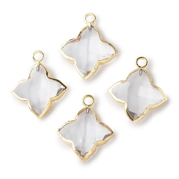 15-16mm Gold Leafed Crystal Quartz 4 Pointed Star Focal Pendant 1 piece (ONLINE ORDER ONLY)