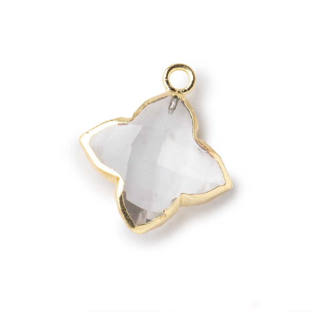 15-16mm Gold Leafed Crystal Quartz 4 Pointed Star Focal Pendant 1 piece (ONLINE ORDER ONLY)