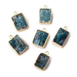 15-16mm Gold Leafed Kyanite Rectangular Slice Focal Bead 1 piece (ONLINE ORDER ONLY)
