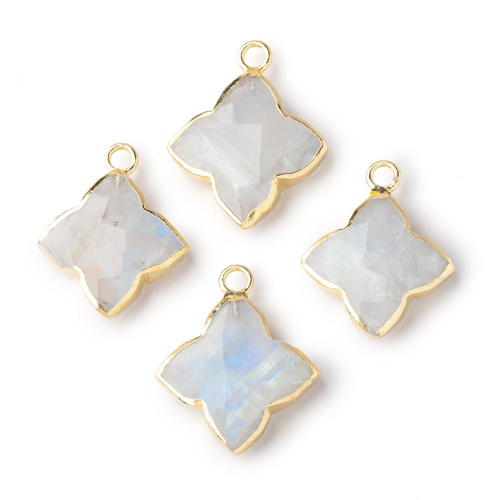 15-16mm Gold Leafed Rainbow Moonstone 4 Pointed Star Focal Pendant 1 piece (ONLINE ORDER ONLY)