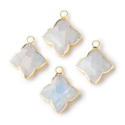 15-16mm Gold Leafed Rainbow Moonstone 4 Pointed Star Focal Pendant 1 piece (ONLINE ORDER ONLY)