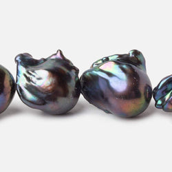 15-16mm Peacock Ultra Baroque Freshwater Pearls 16 inch 17 pcs .8mm drill hole AAA (ONLINE ORDER ONLY)