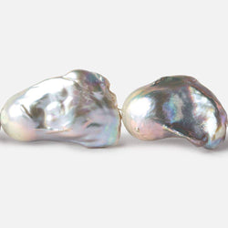 15-16mm Silver Ultra Baroque Freshwater Pearls 16 inch 13 pcs .8mm drill hole AAA (ONLINE ORDER ONLY)