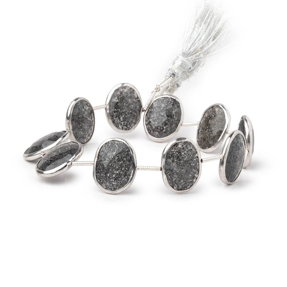 15-16mm Sterling Silver Bezel Celestial Quartz Faceted Nuggets 7 inch 10 Beads (ONLINE ORDER ONLY)