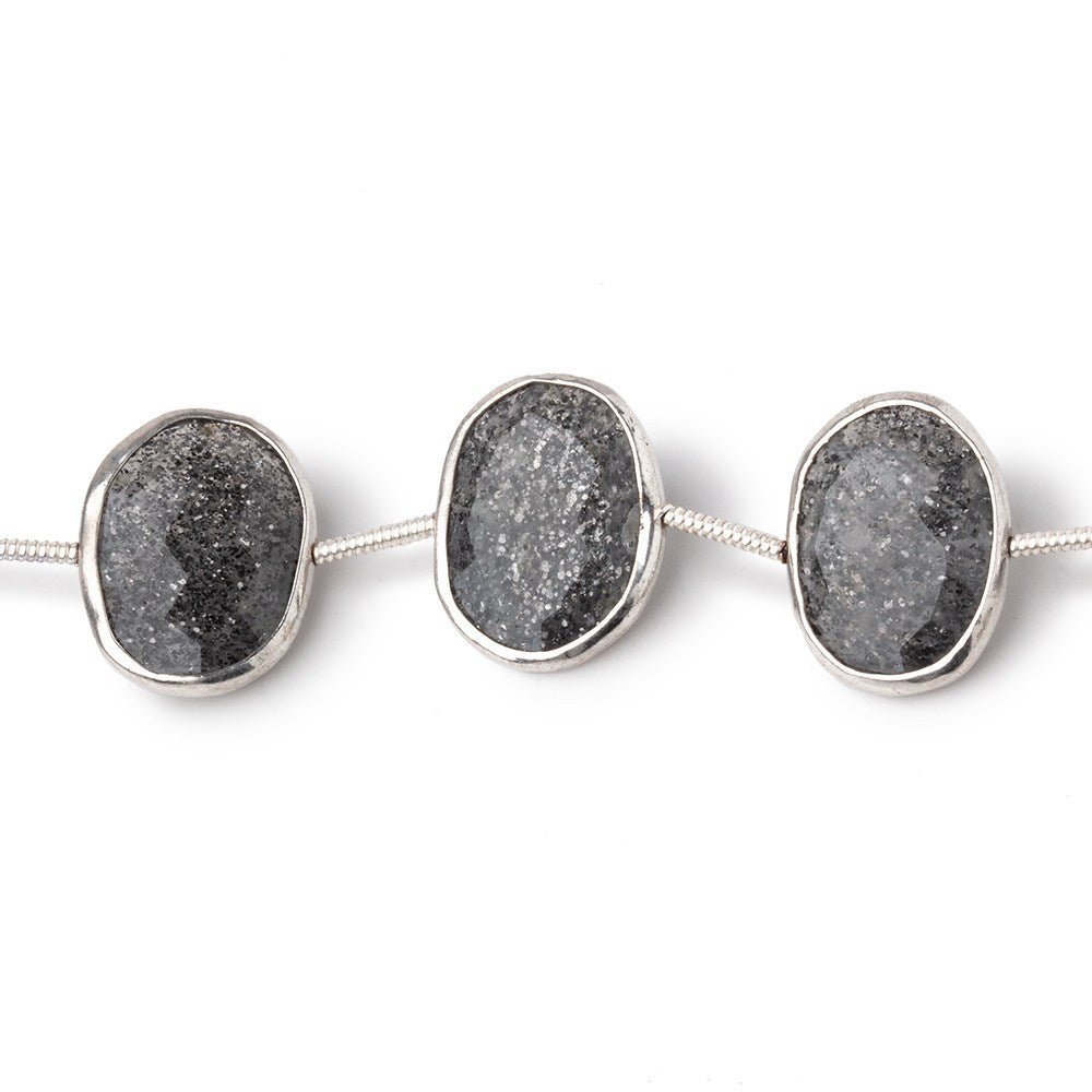 15-16mm Sterling Silver Bezel Celestial Quartz Faceted Nuggets 7 inch 10 Beads (ONLINE ORDER ONLY)