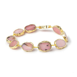 15-17mm Gold Leaf Pink Peruvian Opal Plain Slice Strand 10 Beads (ONLINE ORDER ONLY)