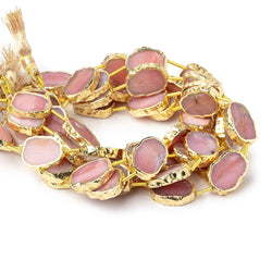 15-17mm Gold Leaf Pink Peruvian Opal Plain Slice Strand 10 Beads (ONLINE ORDER ONLY)