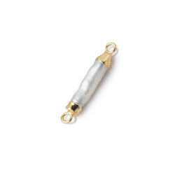 15-17mm Gold Leafed White Biwa Freshwater Pearl Connector 1 piece (ONLINE ORDER ONLY)