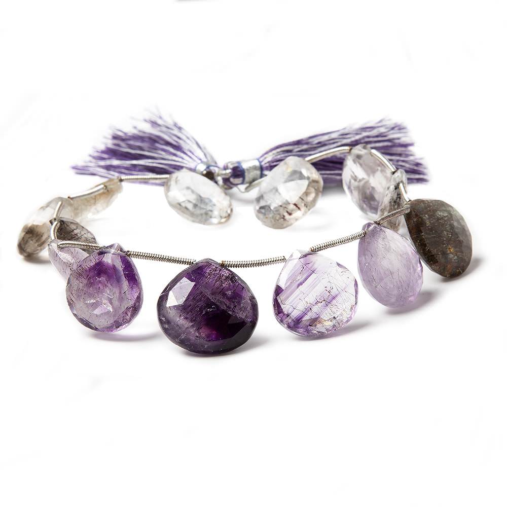 15-17mm Mossy Amethyst Faceted Heart Beads 8 inch 13 beads (ONLINE ORDER ONLY)
