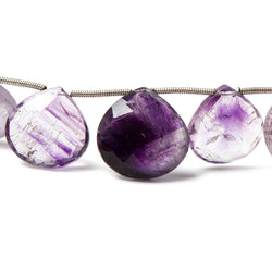 15-17mm Mossy Amethyst Faceted Heart Beads 8 inch 13 beads (ONLINE ORDER ONLY)