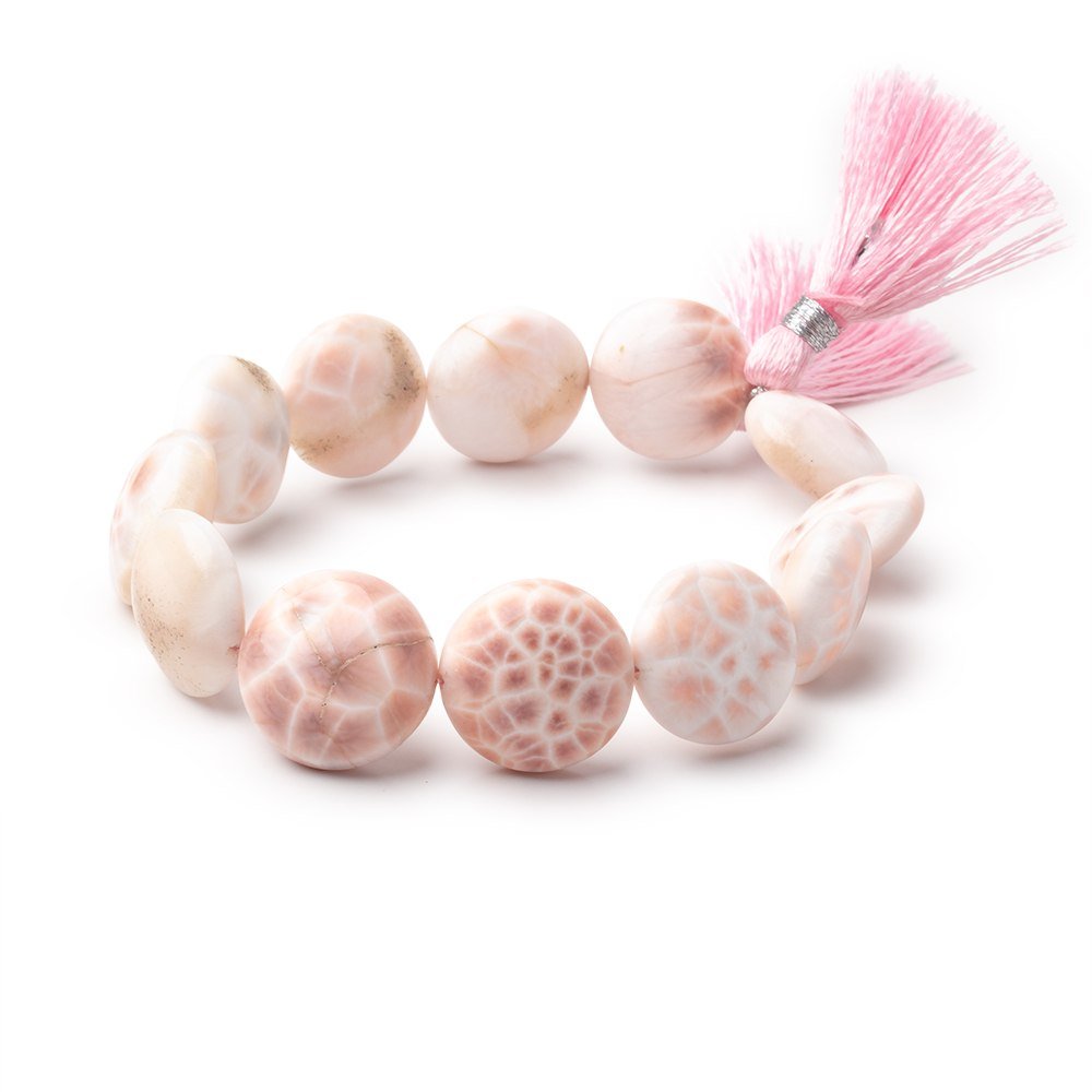 15-17mm Natrolite Plain Coin Beads 7.5 inch 12 pieces (ONLINE ORDER ONLY)