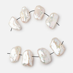 15-19mm White Side Drilled Biwa Focals Set of 4 pieces (ONLINE ORDER ONLY)