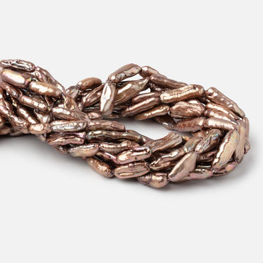 15-21mm Mocha Straight Drill Biwa Freshwater Pearls 15.5 inch 17 Beads (ONLINE ORDER ONLY)