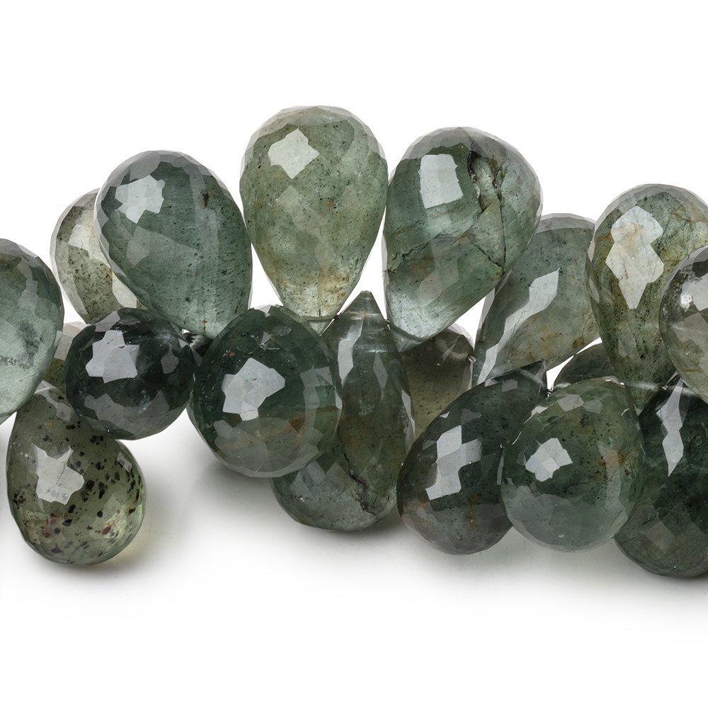 15-21mm Moss Aquamarine Faceted Tear Drop Beads 7 inch 48 pieces AA (ONLINE ORDER ONLY)