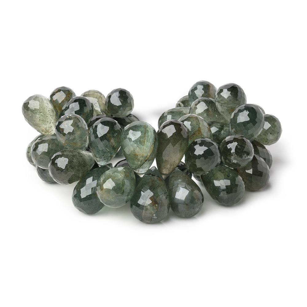 15-21mm Moss Aquamarine Faceted Tear Drop Beads 7 inch 48 pieces AA (ONLINE ORDER ONLY)