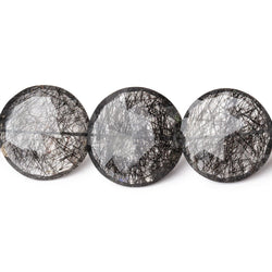 15-23mm Black Tourmalinated Quartz Faceted Coin Beads 20 inch 31 pieces AAA (ONLINE ORDER ONLY)