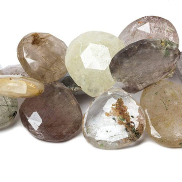 15-25mm Sagenetic Quartz Beads Heart Briolette 9 inch 38 pieces (ONLINE ORDER ONLY)