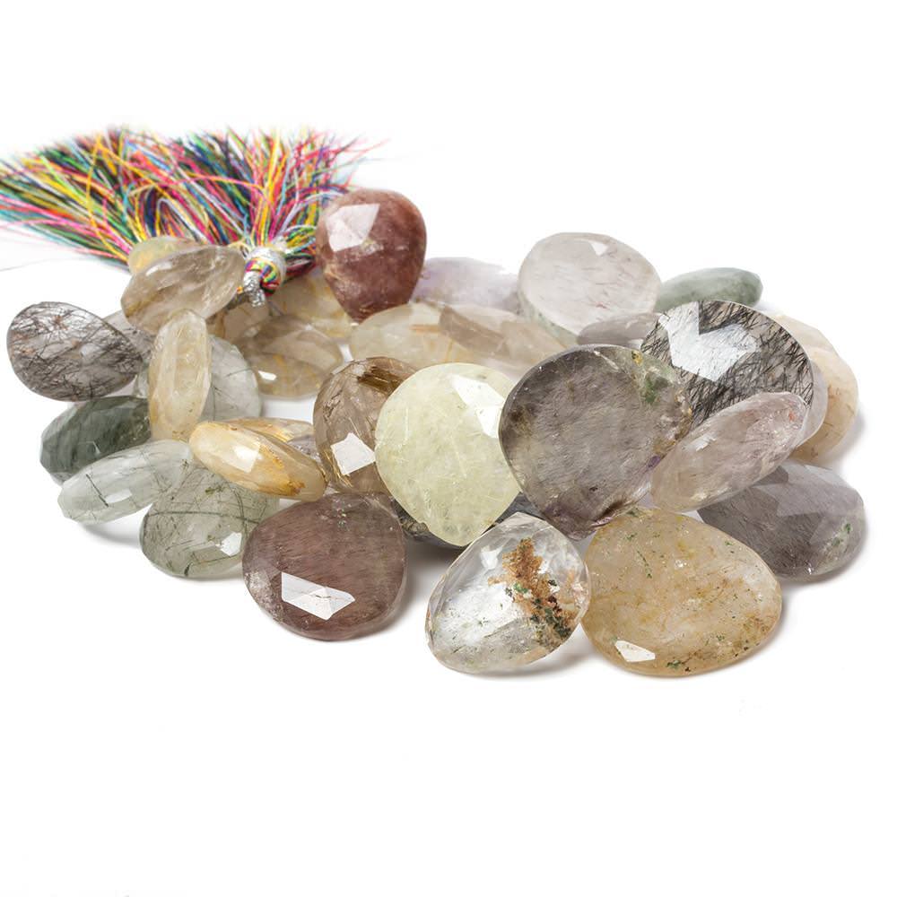 15-25mm Sagenetic Quartz Beads Heart Briolette 9 inch 38 pieces (ONLINE ORDER ONLY)