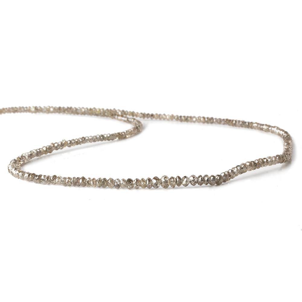 1.5-3mm Champagne Diamond Faceted Rondelle Beads 15.5 inch 274 pieces (ONLINE ORDER ONLY)