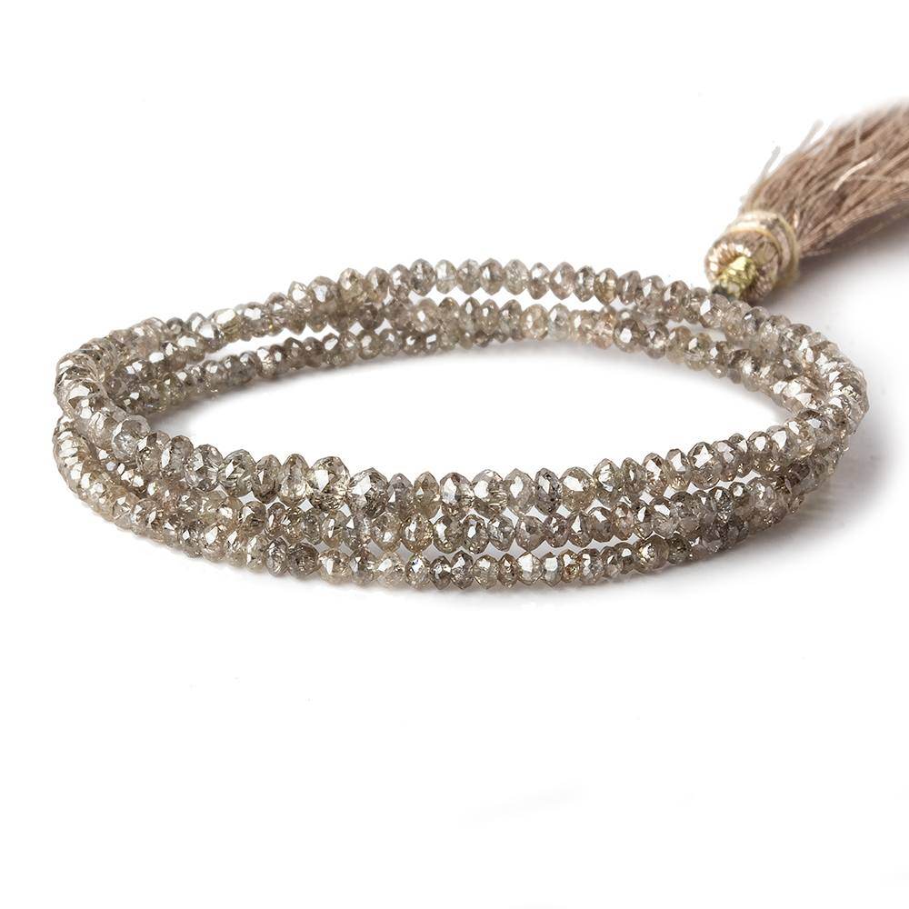 1.5-3mm Champagne Diamond Faceted Rondelle Beads 15.5 inch 274 pieces (ONLINE ORDER ONLY)