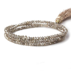 1.5-3mm Champagne Diamond Faceted Rondelle Beads 15.5 inch 274 pieces (ONLINE ORDER ONLY)