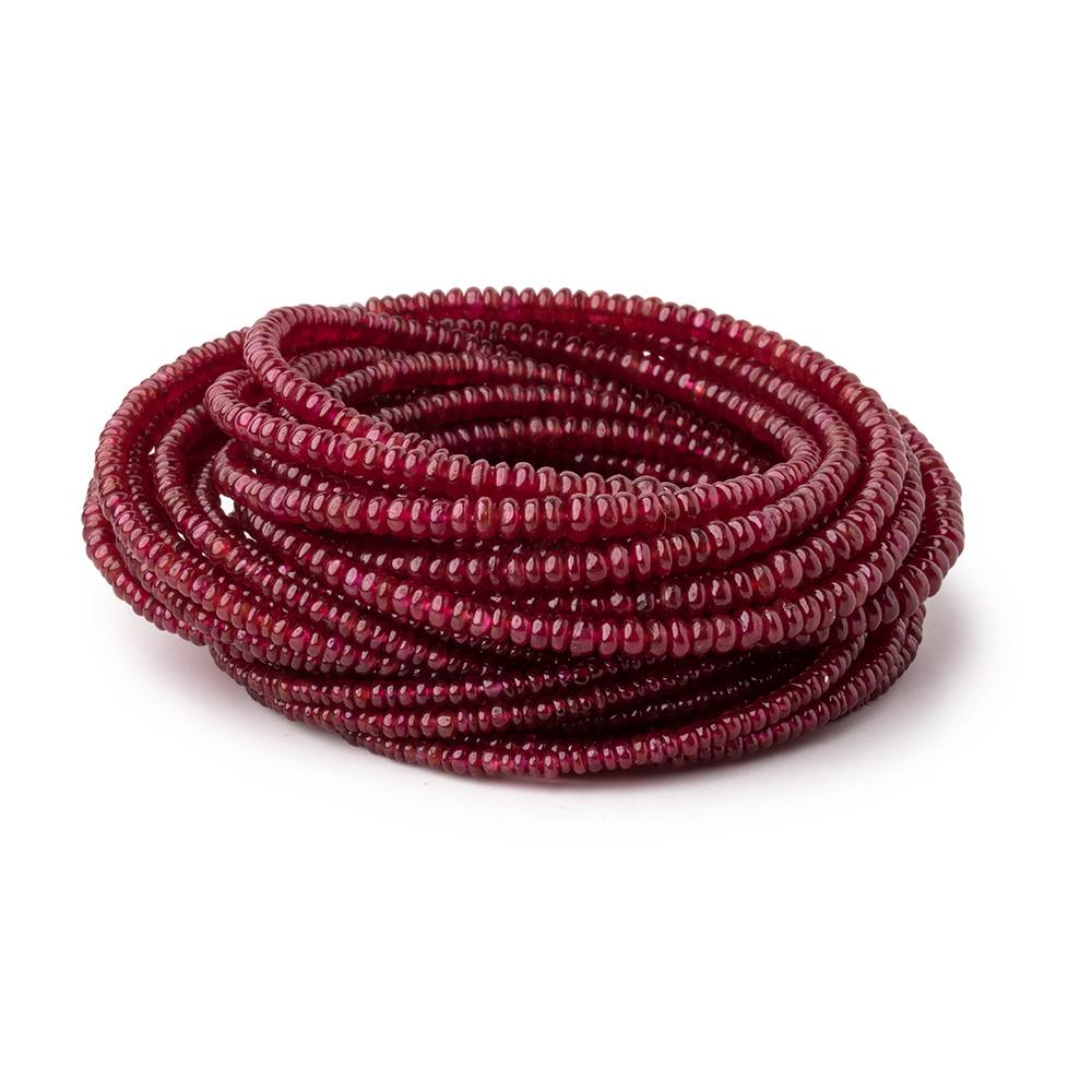 1.5-3mm Natural Ruby Plain Rondelle Beads 16 inch 325 pieces AAA (ONLINE ORDER ONLY)