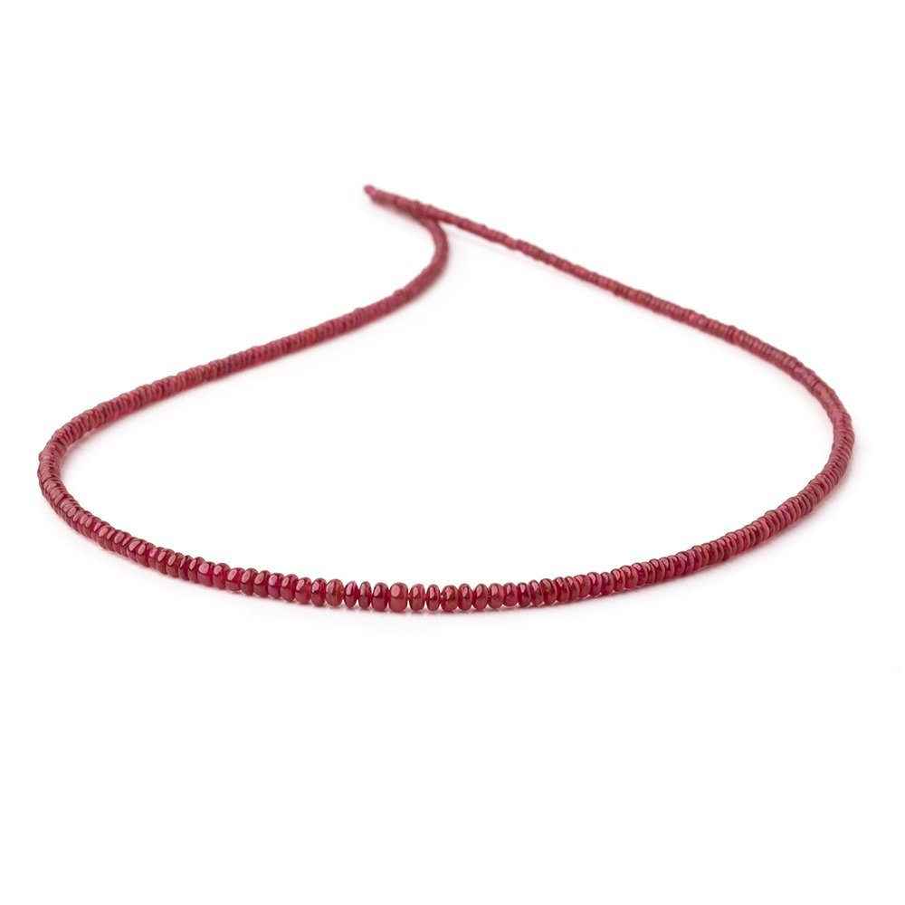 1.5-3mm Natural Ruby Plain Rondelle Beads 16 inch 325 pieces AAA (ONLINE ORDER ONLY)