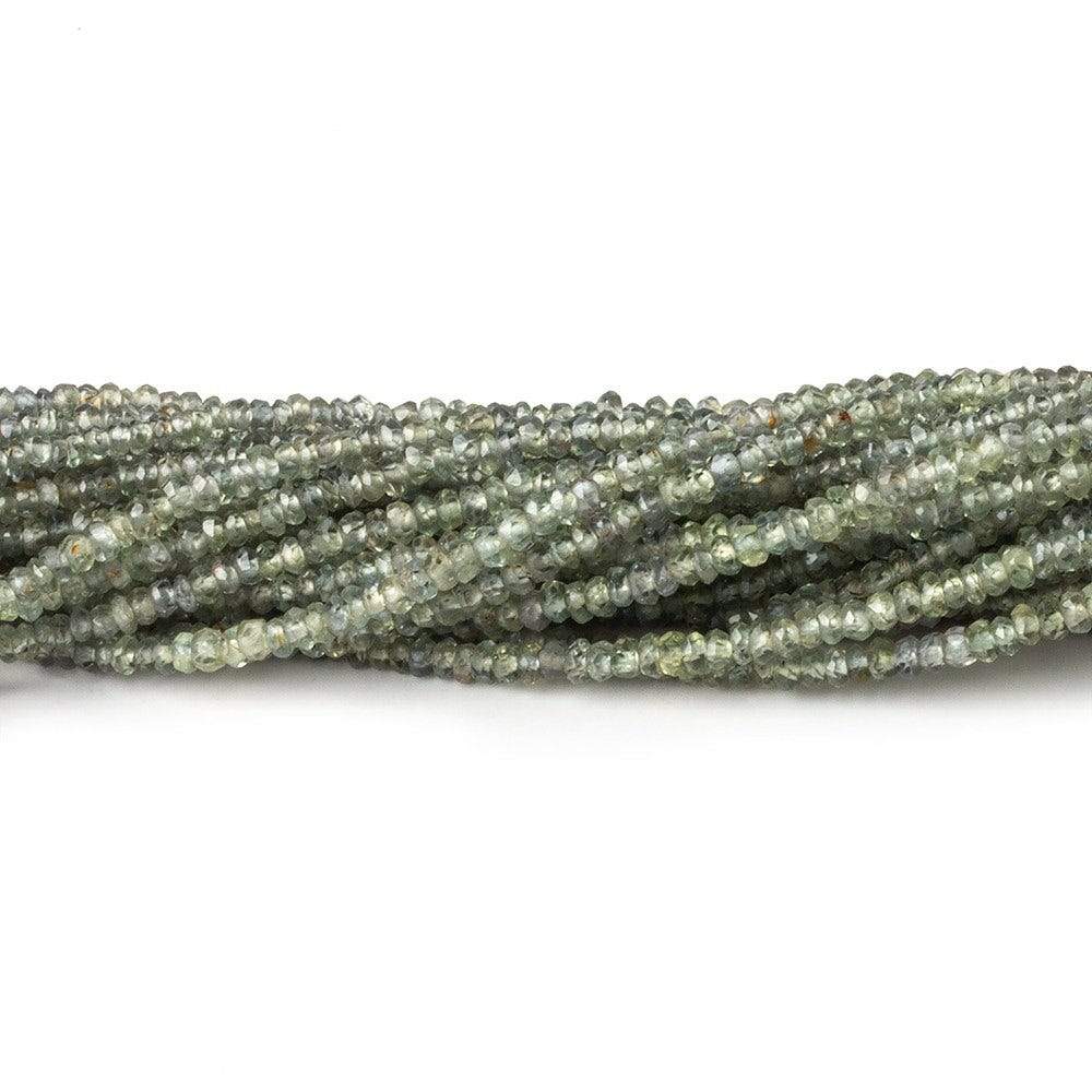 1.5-3mm Sage Green Songea Sapphire Faceted Rondelle Beads 16 inch 250 pcs (ONLINE ORDER ONLY)
