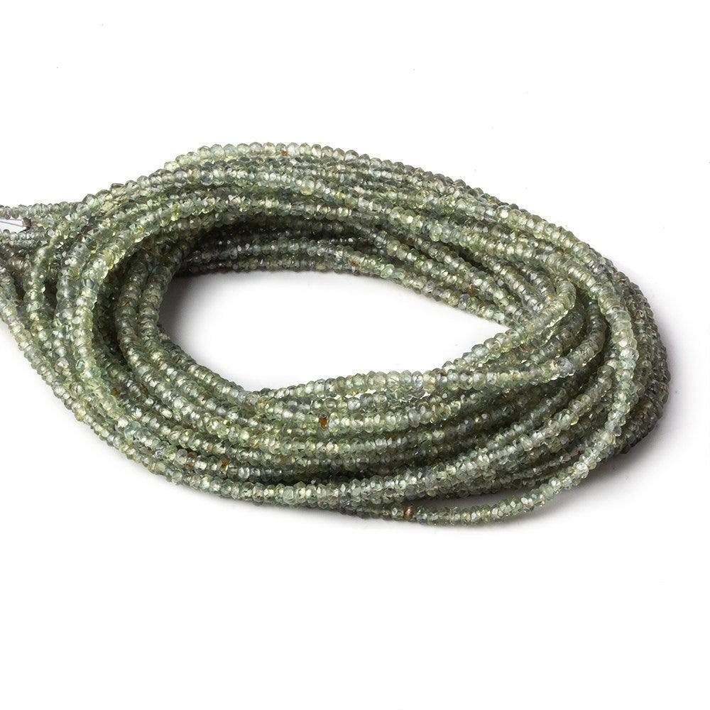 1.5-3mm Sage Green Songea Sapphire Faceted Rondelle Beads 16 inch 250 pcs (ONLINE ORDER ONLY)