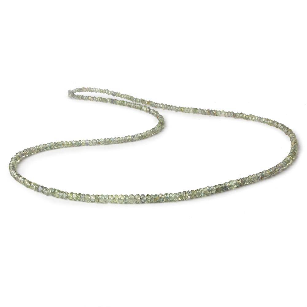 1.5-3mm Sage Green Songea Sapphire Faceted Rondelle Beads 16 inch 250 pcs (ONLINE ORDER ONLY)