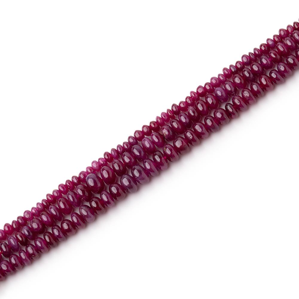 1.5-4mm Ruby Plain Rondelle Beads Lot of 3 Strands AA (ONLINE ORDER ONLY)