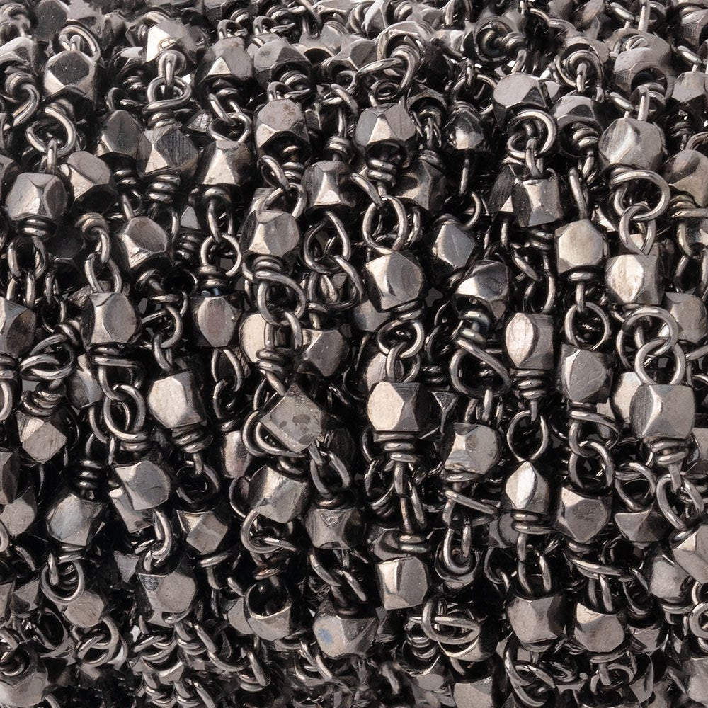 3mm Black Gold plated Hand Polished Nuggets on Black Gold plated Chain (ONLINE ORDER ONLY)