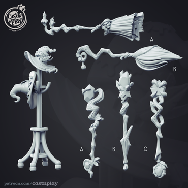 3D Printed Cast n Play Wizard Props Wizard's Guild Set 28mm 32mm D&D (Online Only)