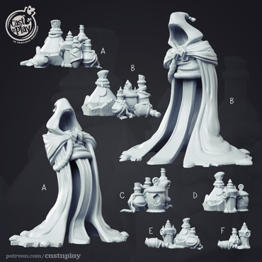 3D Printed Cast n Play Wizard Props Wizard's Guild Set 28mm 32mm D&D (Online Only)