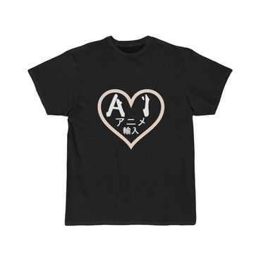 Anime Imports 2010 Smaller Heart B&W Logo Men's Short Sleeve Tee