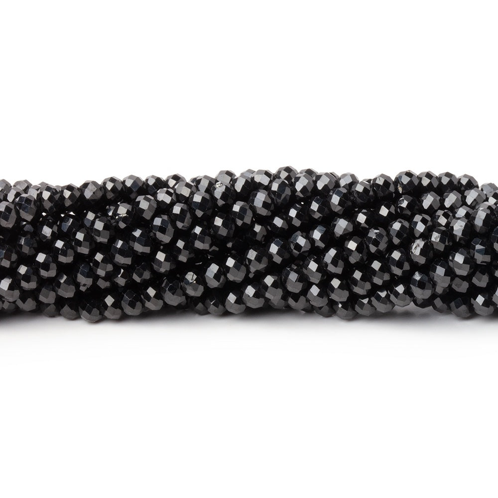3mm Black Spinel Micro Faceted Rondelles 12.5 inch 130 Beads AAA (ONLINE ORDER ONLY)
